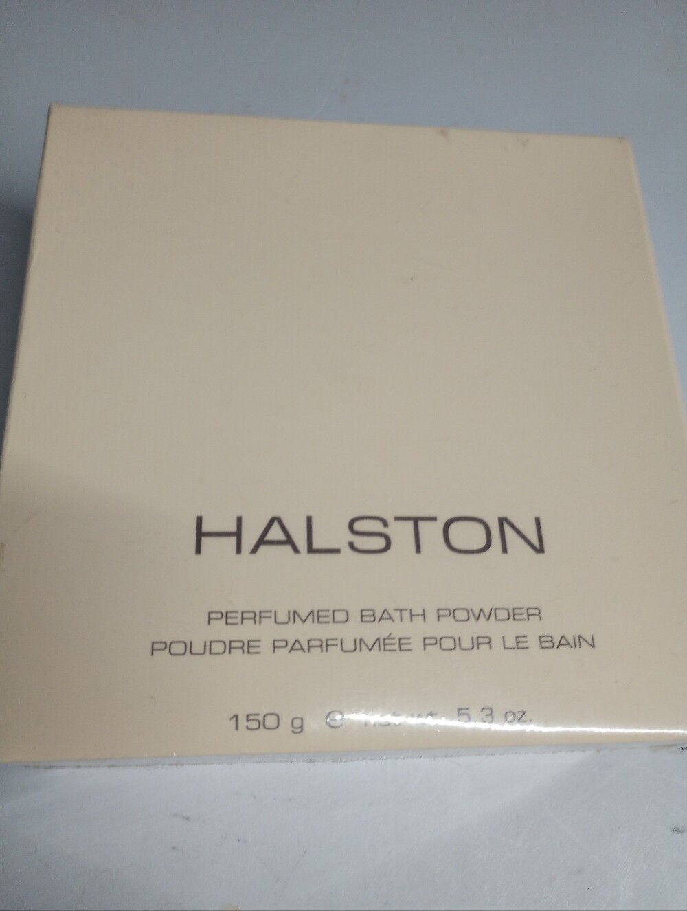 Halston Perfumed Bath Powder - 150g Net Wt. 5.3 Oz Soft Cream Box